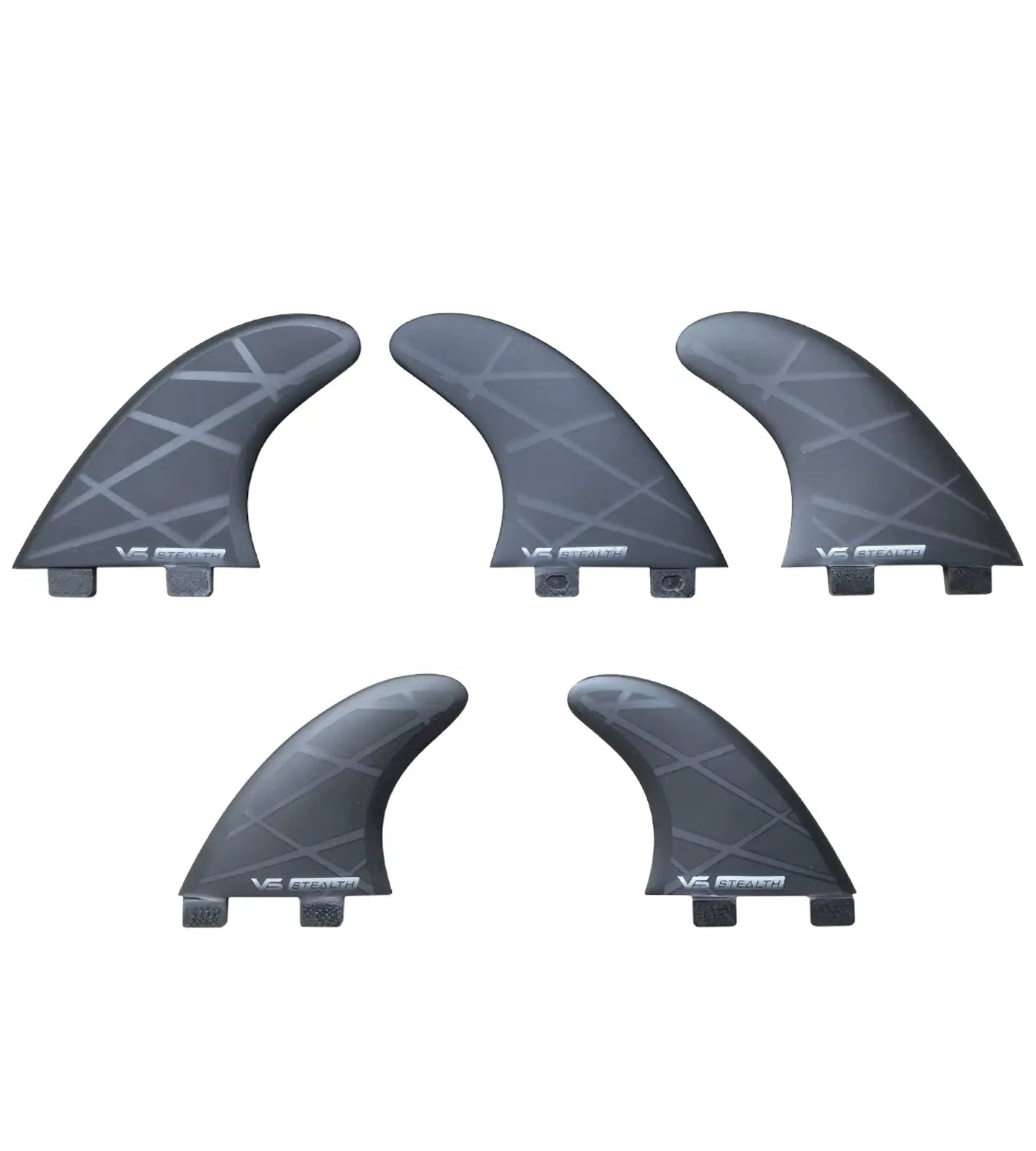 Vessel 5 Fin Set - Black Stealth Twin Tab