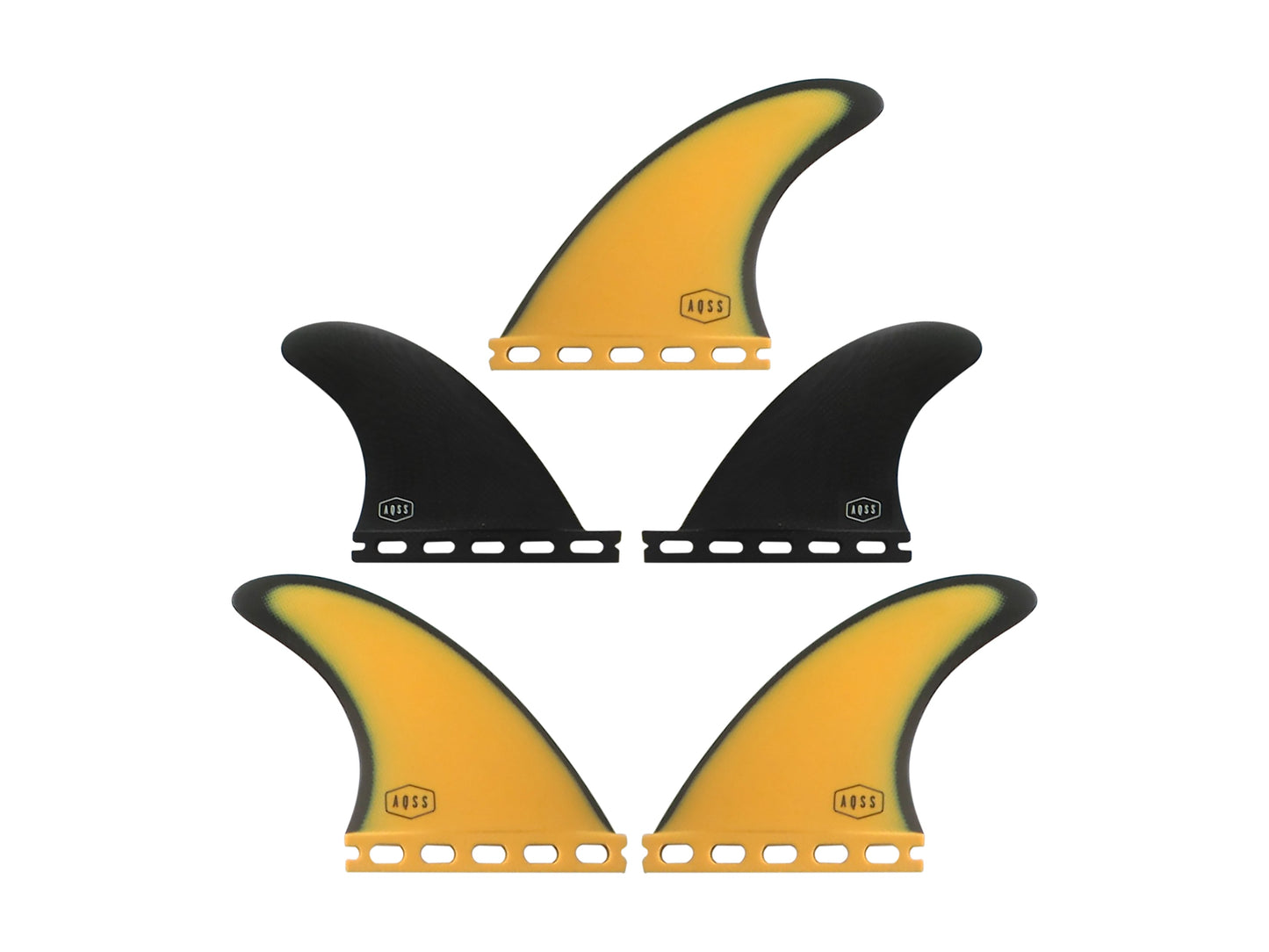 AQSS Quad Rear Fins - Black Single Tab