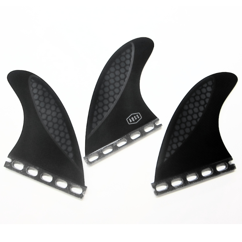 AQSS BLACK HONEYCOMB CARBON SINGLE TAB 4.5" THRUSTER SET