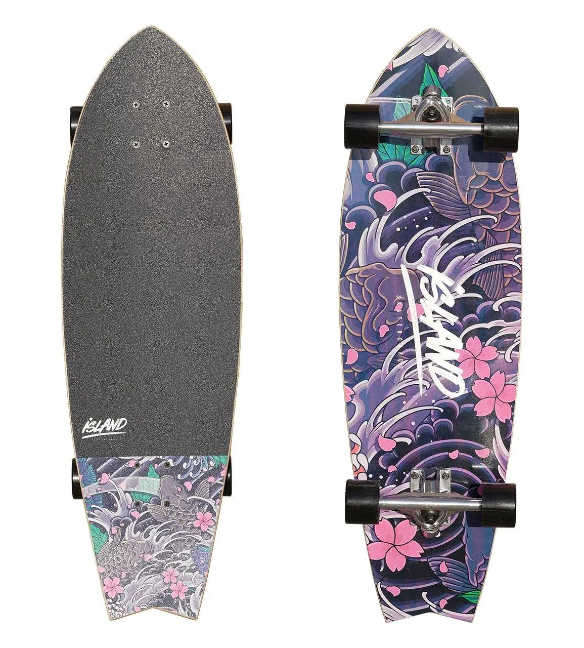 Island Skate Fish Cruiser - Koi Black 32"