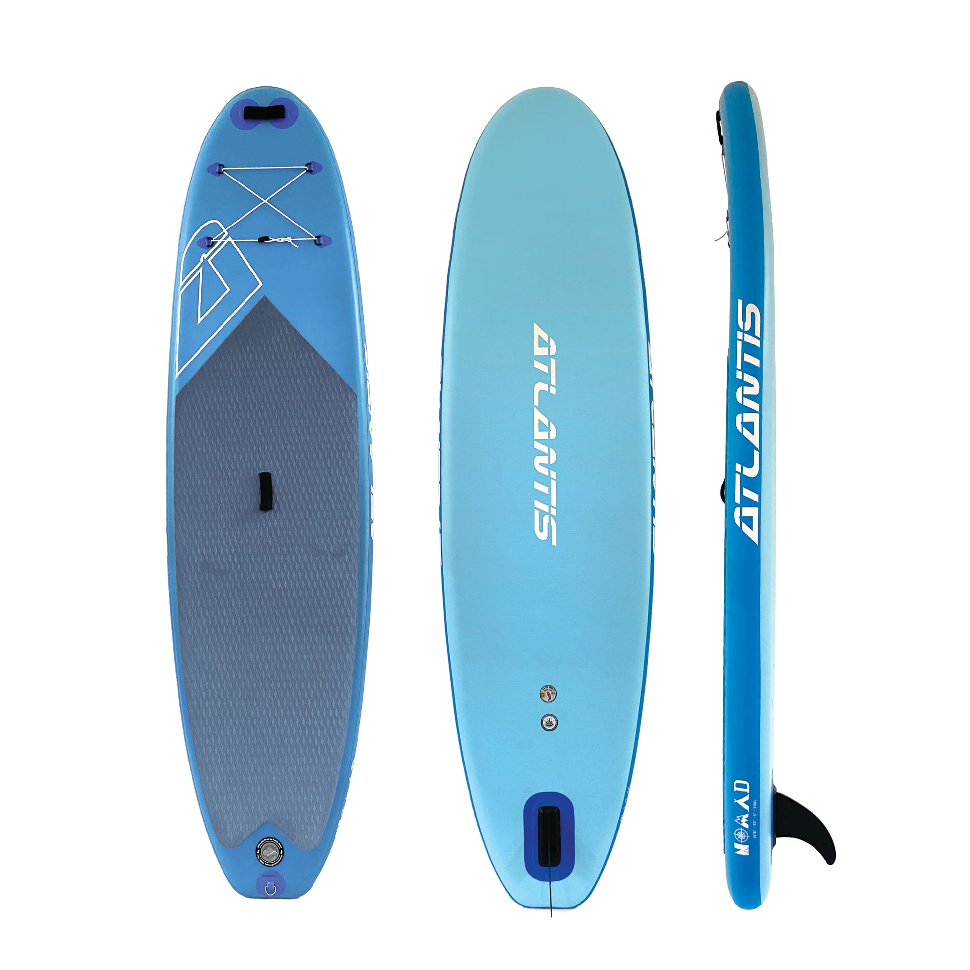 Atlantis Inflatable ATLANTIS Nomad Inflatable SUP - Light Blue Grey 10.0 – The Surfboard ...