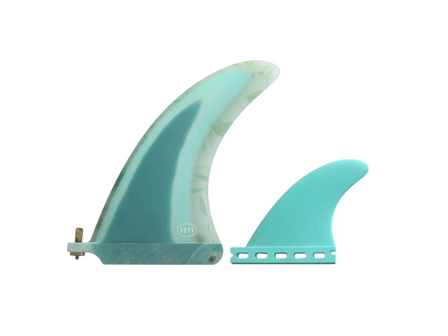AQSS 2+1 Fin Set - Blue Flora 8" + Single Tab 4"