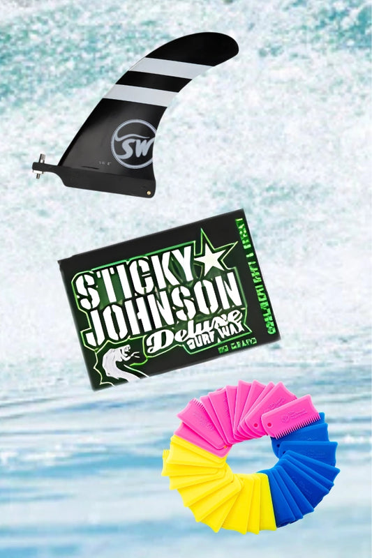Winter Wipe Out Deal: 8" Fin+Cool Wax+Wax Comb