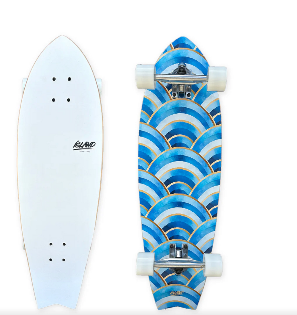 32" CRUISER SKATEBOARD - BLUE WAVE