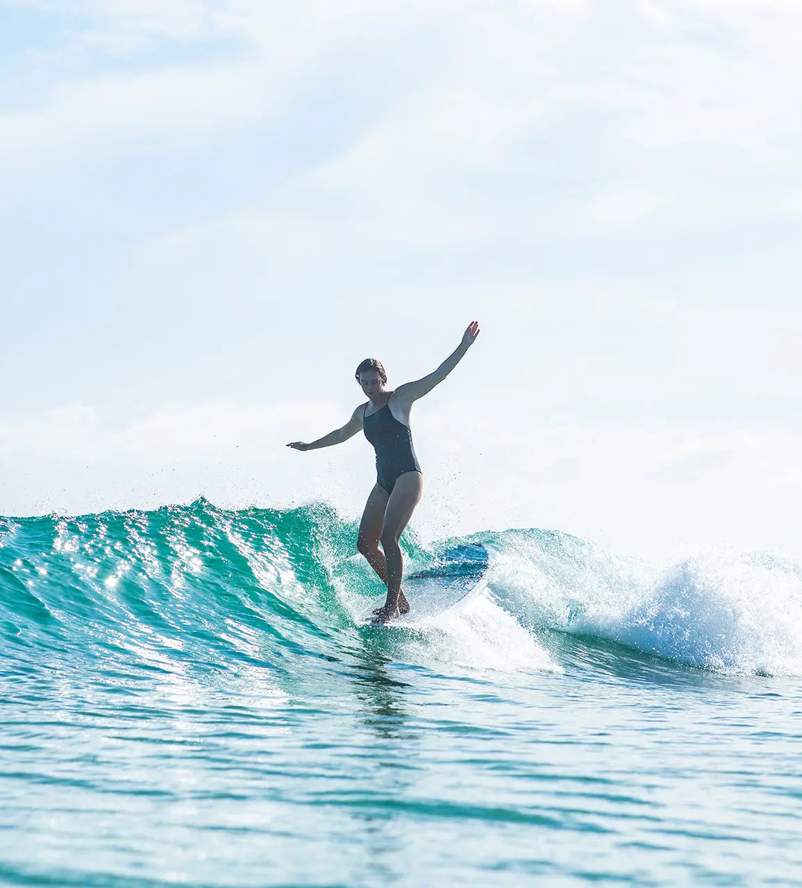 Vintage Log Longboard - Blue Surfboard