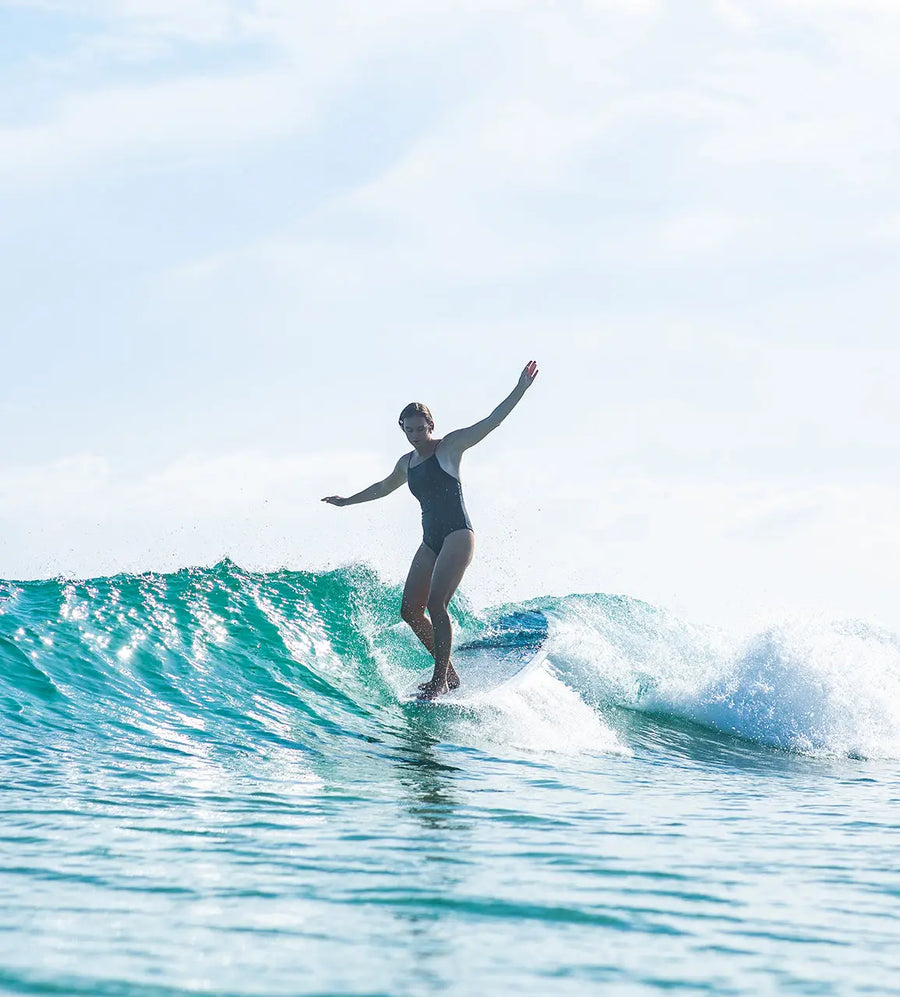 Vintage Log Longboard - Blue Surfboard