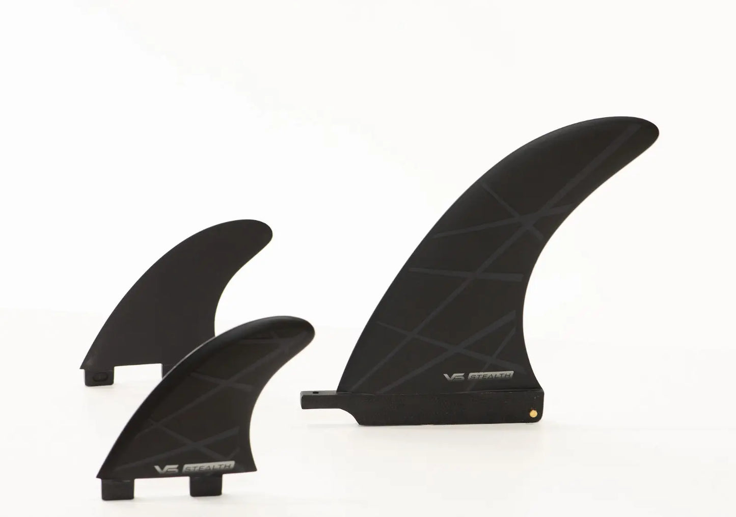 Vessel 2+1 Fin Set - Black Stealth 8"+ Twin Tab 4"
