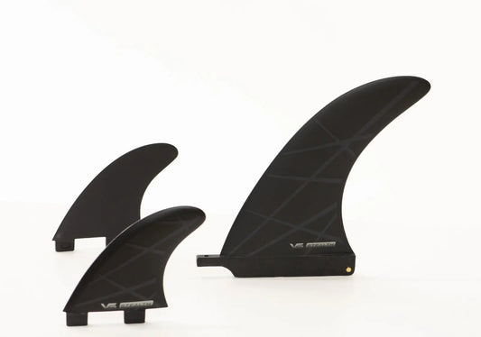 Vessel 2+1 Fin Set - Black Stealth 8"+ Twin Tab 4"