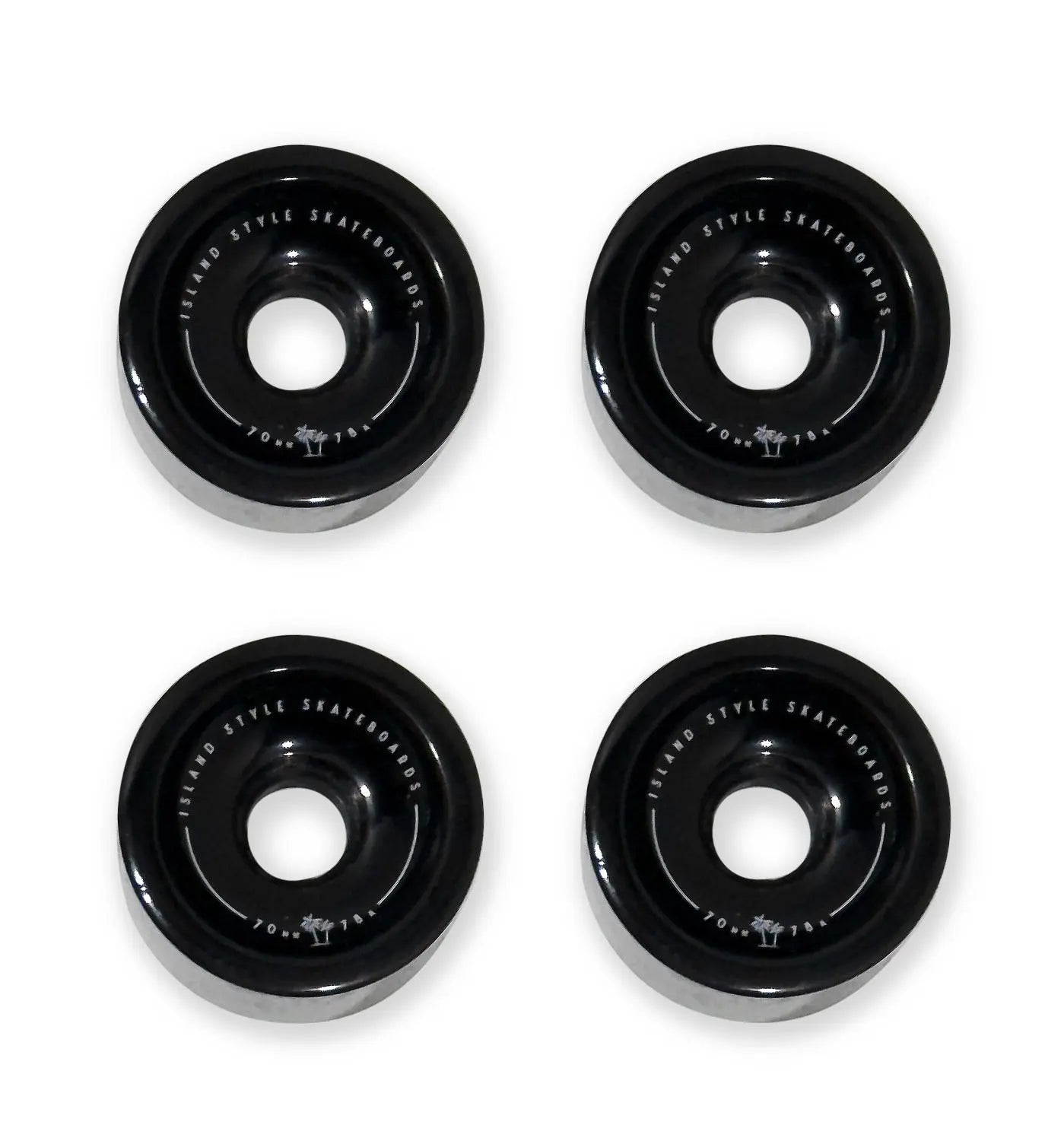 Island Skate Wheels - Black 70mm 4 pack
