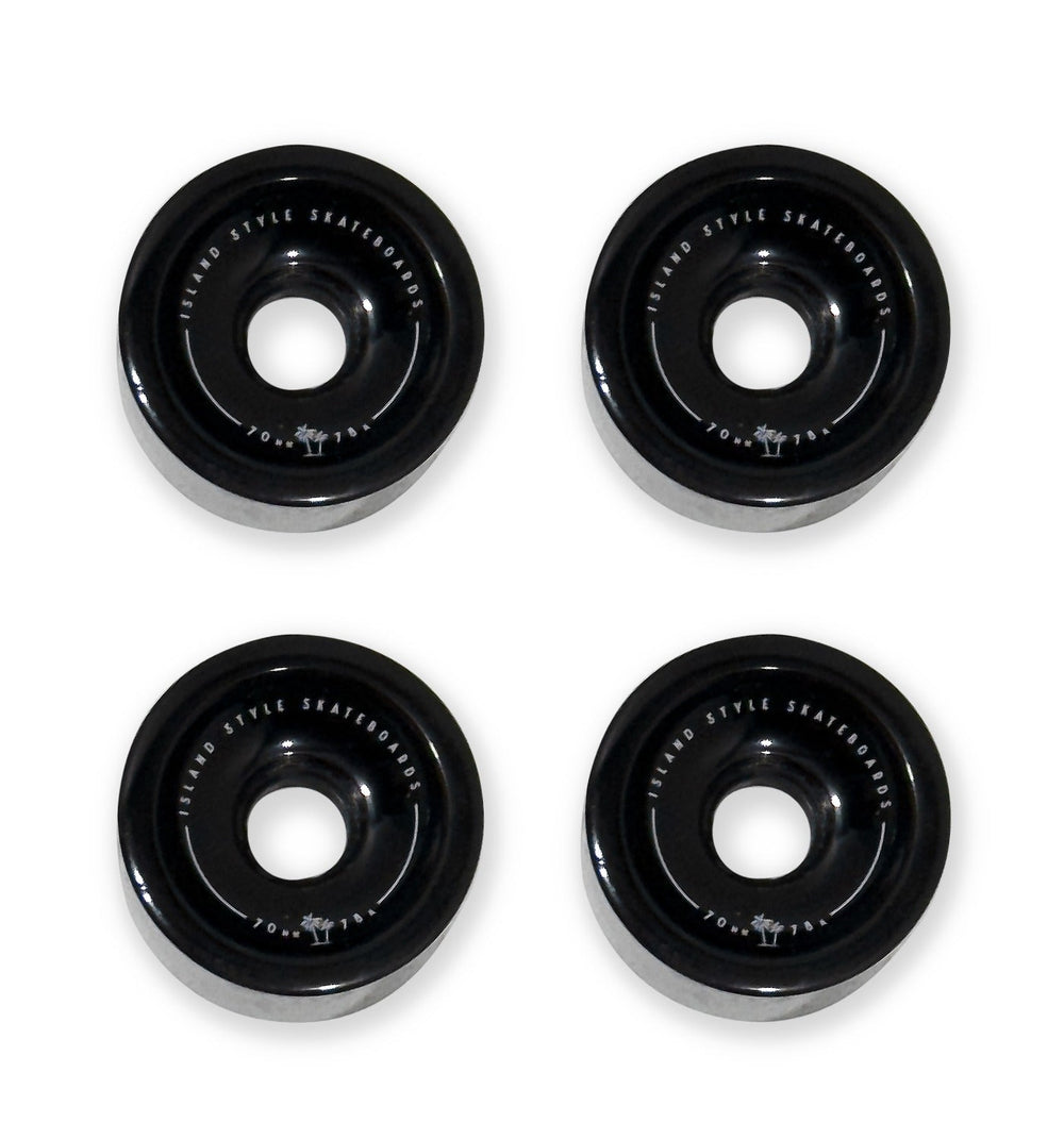 Island Skate Wheels - Black 70mm 4 pack