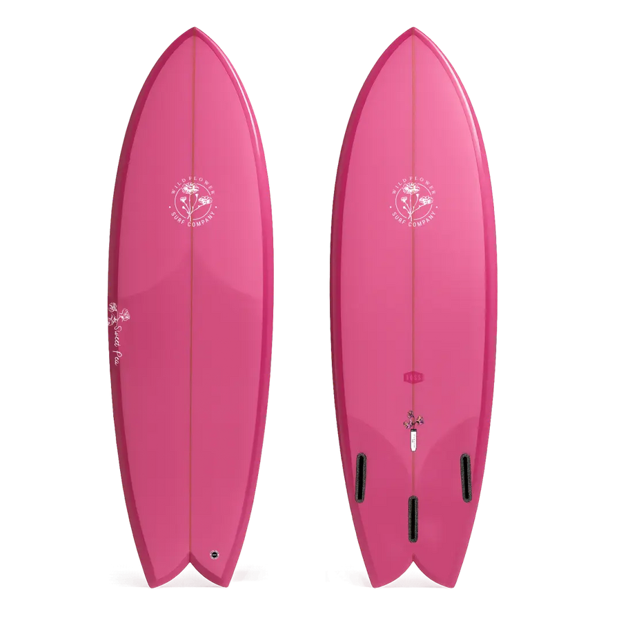 Wildflower Sweet Pea - Hot Pink Surfboard
