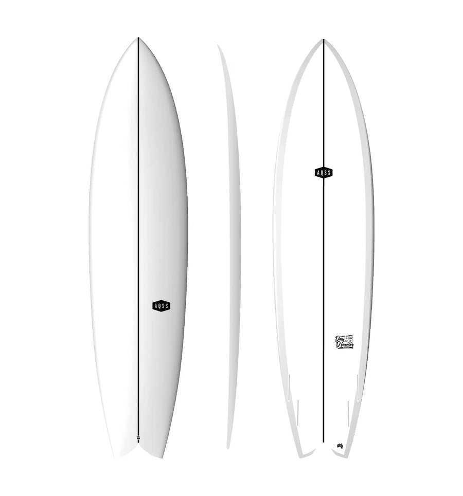 AQSS Day Dreamer Mid Fish - Clear White Surfboard